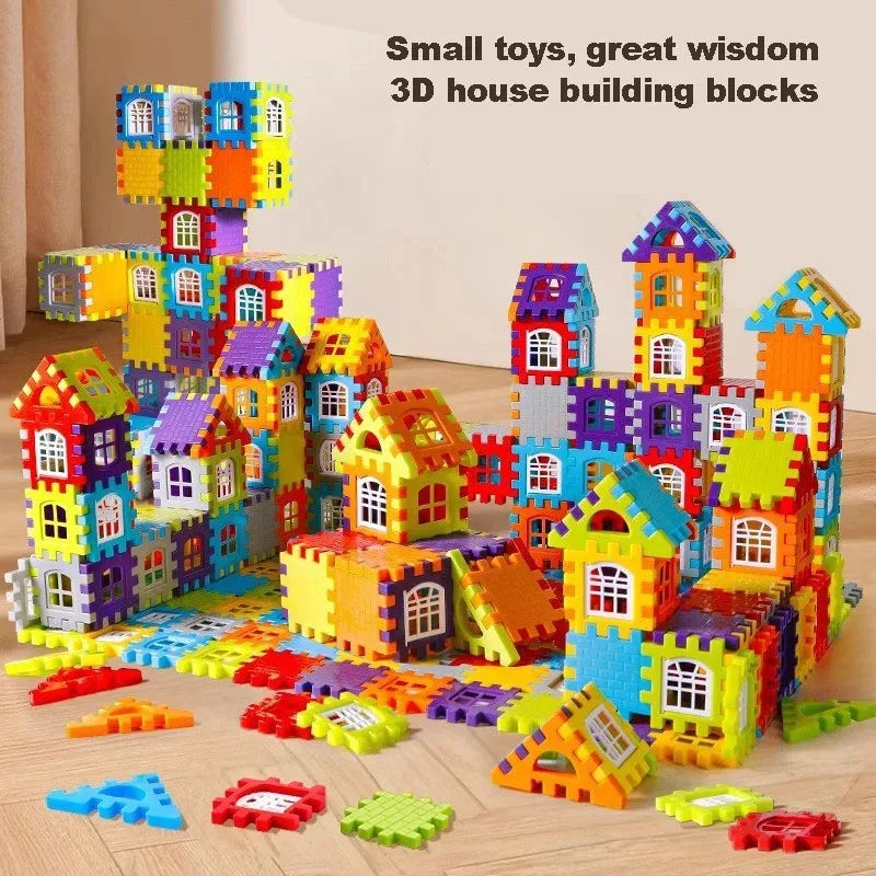 Large scale house building block simulation window design, kindergarten construction, creation of boys and girls large house bu