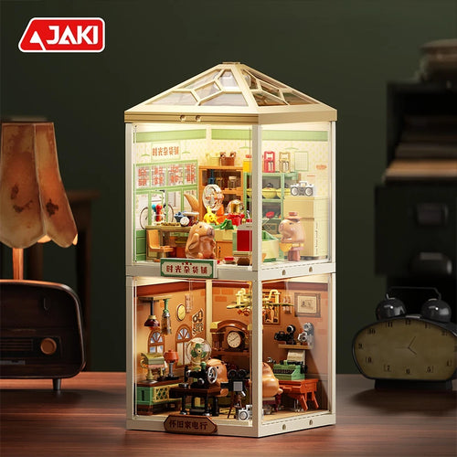 Capybara Super Town Series Building Blocks Retro Model Ornaments Bricks Desktop Ornaments Educational DIY Toy Holiday Gifts