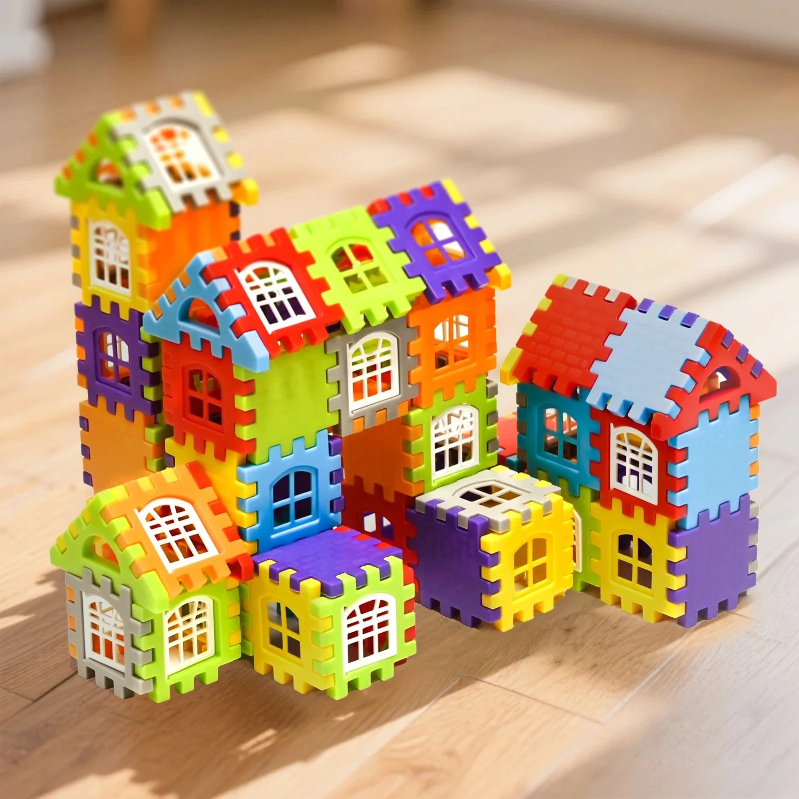 Large scale house building block simulation window design, kindergarten construction, creation of boys and girls large house bu