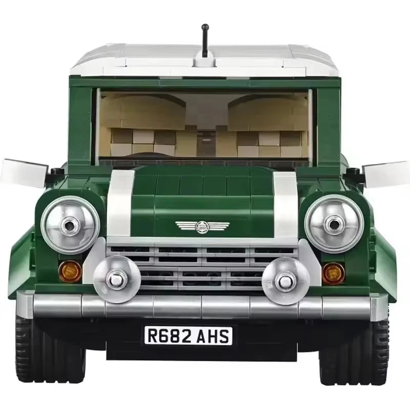 2026 new retro green car picnic party car model set building blocks men and women toys New Year birthday holiday gifts